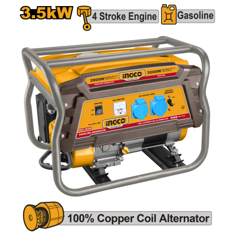 Generatore corrente benzina INGCO 3.5 KW con avviamento a strappo