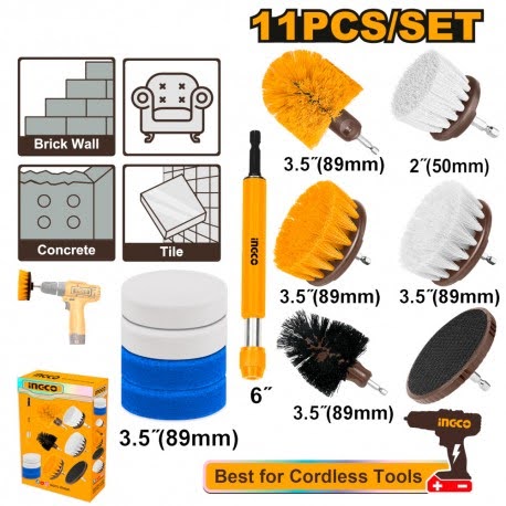 SET 11 SPAZZOLE MULTIUSO INGCO