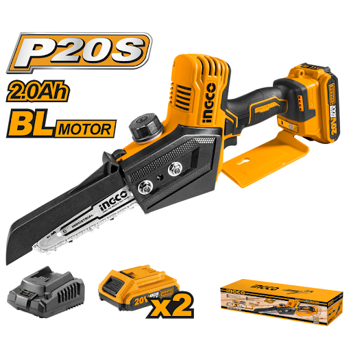 MINI ELETTROSEGA 20V 6" CON 2 BATTERIE INGCO