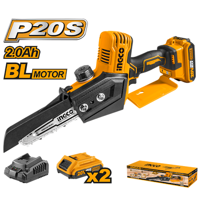 MINI ELETTROSEGA 20V 6" CON 2 BATTERIE INGCO